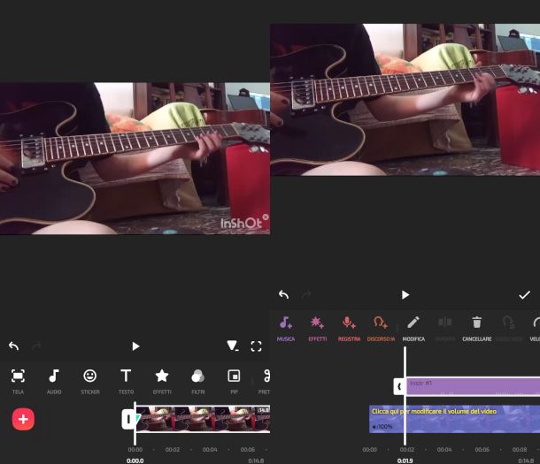 schermate app InShot