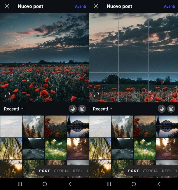 Zoom foto condivisione Instagram