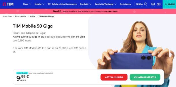 offerta solo dati TIM