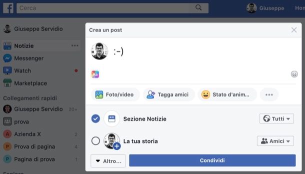 Come fare le faccine con la tastiera su Facebook