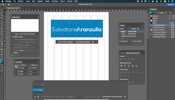 inserimento immagini su InDesign