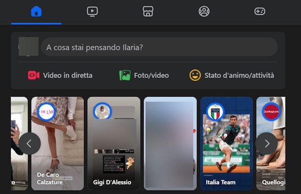 cercare storie su Facebook