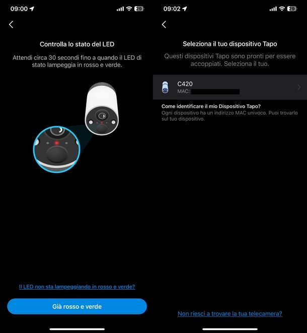 Collegare telecamera Tapo Wi-Fi