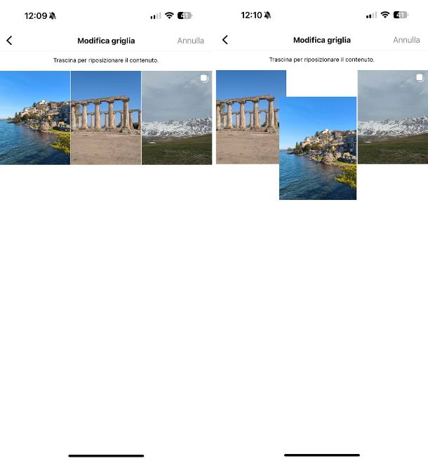Come modificare griglia profilo Instagram