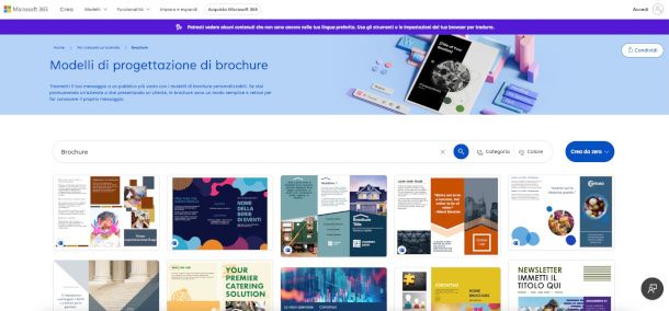 sito Web Microsoft con modelli per brochure PowerPoint