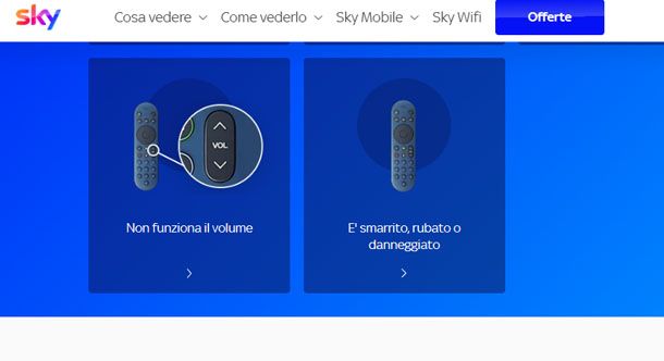Volume telecomando Sky