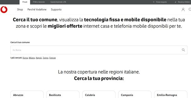 Verificare la copertura Vodafone in Italia
