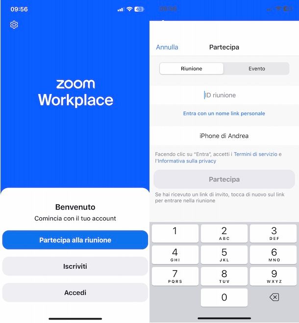Usare Zoom senza account