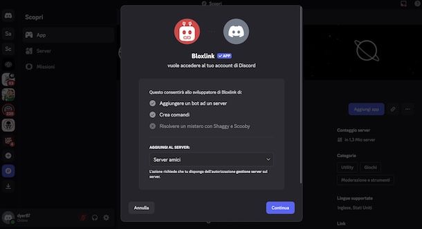 Aggiungere bot a server Discord