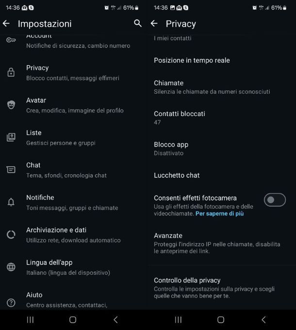 bloccare contatti whatsapp