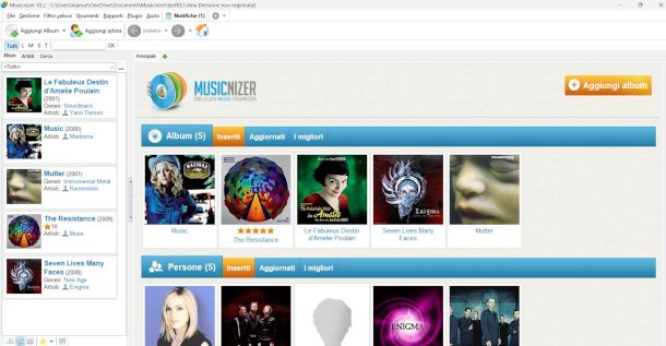 interfaccia Musicnizer