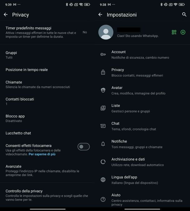 Recuperare numeri bloccati WhatsApp