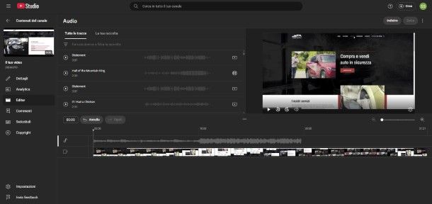 YouTube Studio Editor
