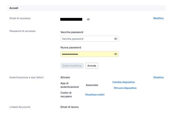 Come impostare password account Zoom Web