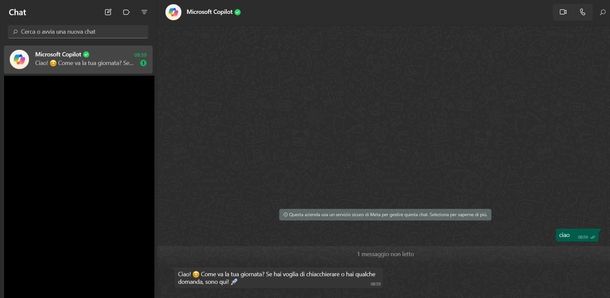 Mettere Copilot su WhatsApp Windows