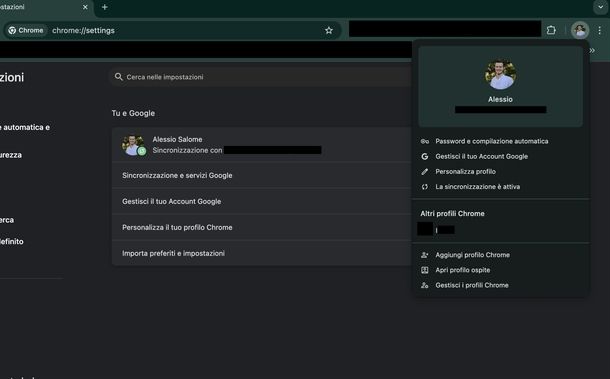 Cambiare account Gmail Chrome