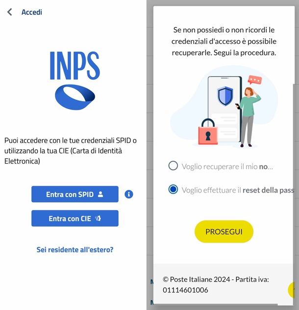 Come recuperare la password del sito INPS da app INSP Mobile