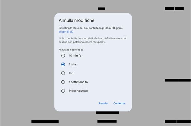 Recuperare numeri WhatsApp cancellati Contatti Google Web