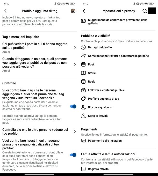 Non farsi taggare Facebook Android
