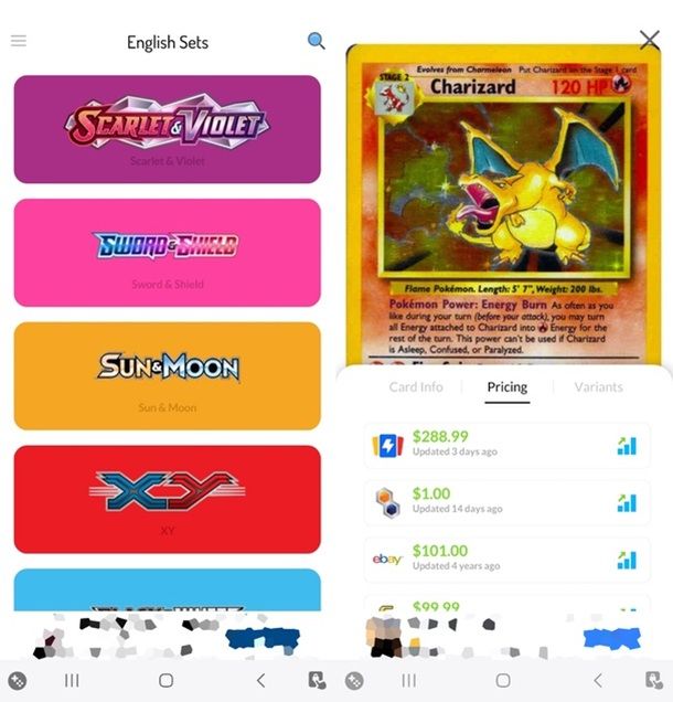App per vedere il valore delle carte Pokémon