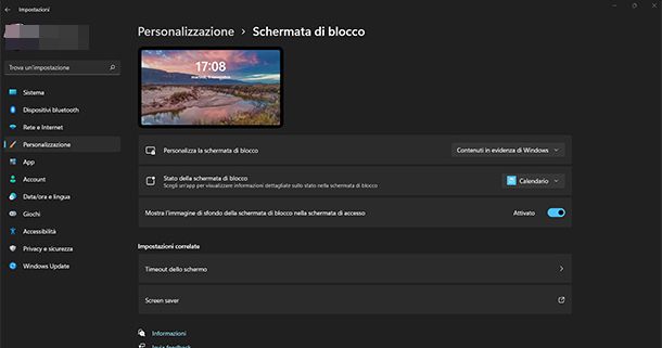 Come mettere l'orologio sulla schermata di blocco Windows