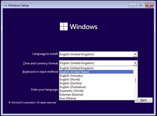 Installazione Windows 11
