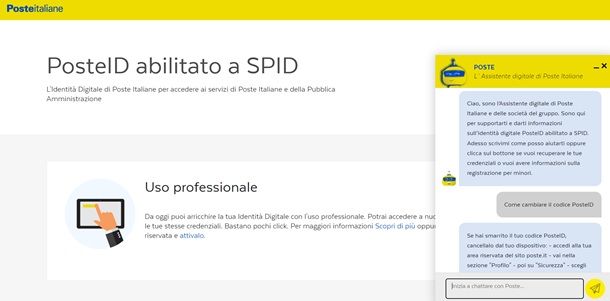 L'assistente digitale di Poste Italiane