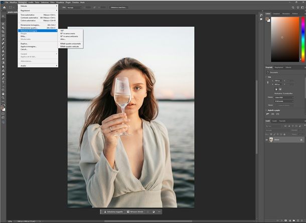 rotazione immagine photoshop