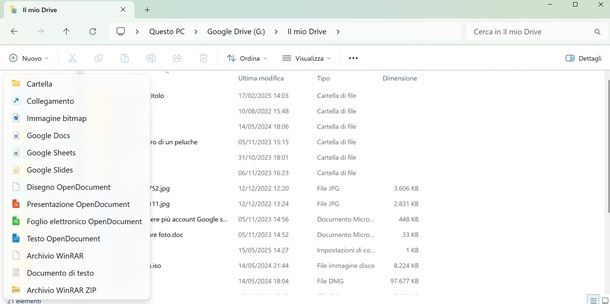 google drive nuova cartella PC