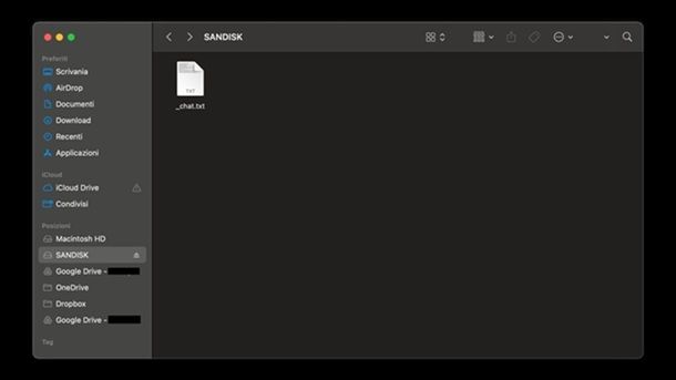 Come salvare chat WhatsApp su chiavetta USB