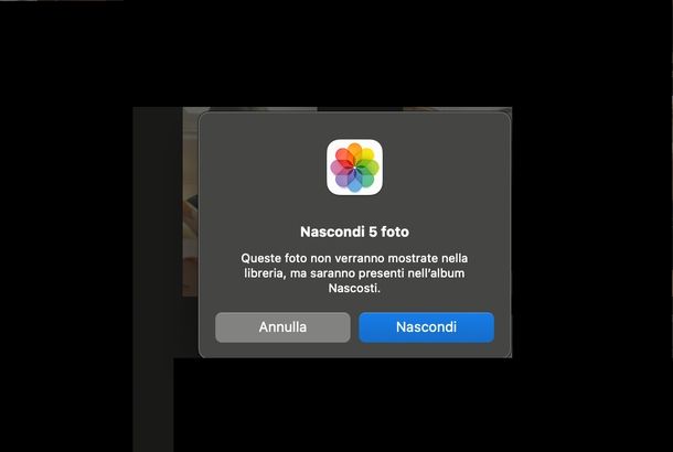 Creare album foto con password Mac