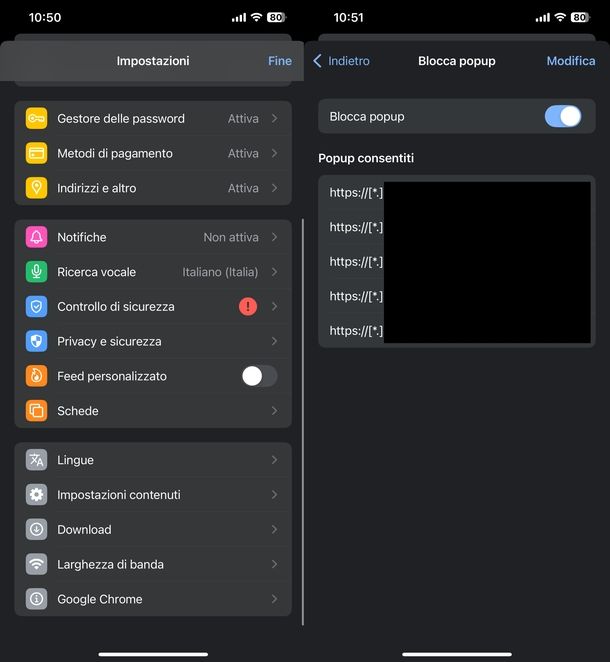 Togliere popup Google Chrome iOS