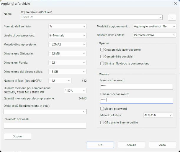 Creare album foto con password Windows