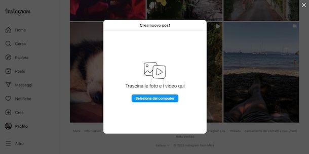 Pubblicare foto su Instagram da Mac