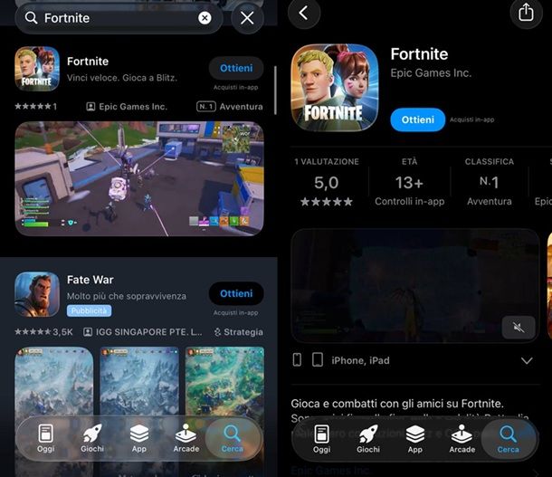 Fortnite App Store