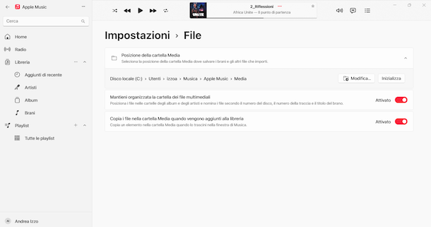Libreria Musica su PC Windows