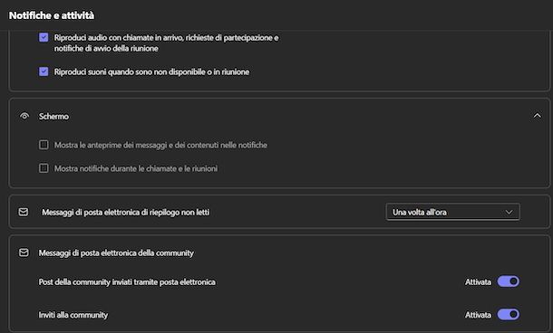 Togliere popup Microsoft Teams Windows