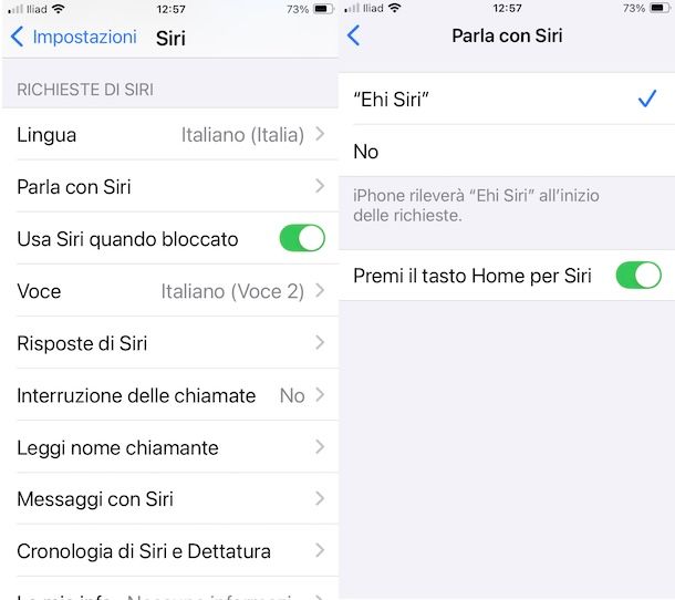 Attivare Siri su iPhone