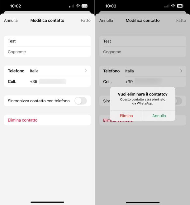 Come cancellare un contatto da WhatsApp che non ho in rubrica