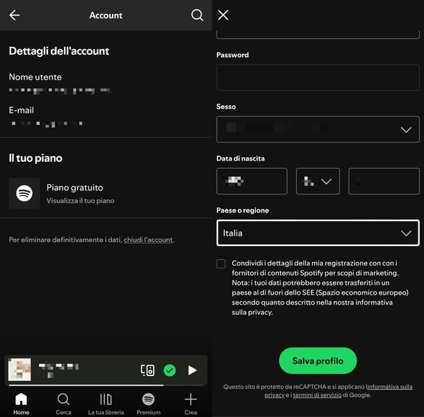 Cambiare Paese su Spotify
