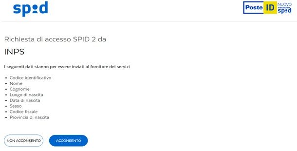 Accesso a INPS con SPID