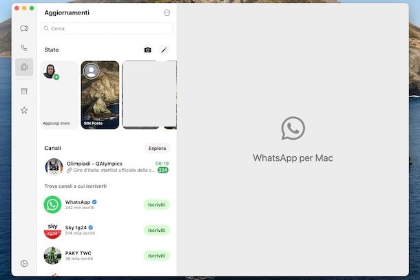 Creare stato WhatsApp da computer