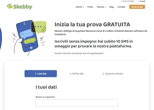 Prova gratuita Skebby