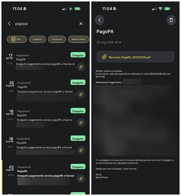 Come scaricare ricevuta pagamento pagoPA