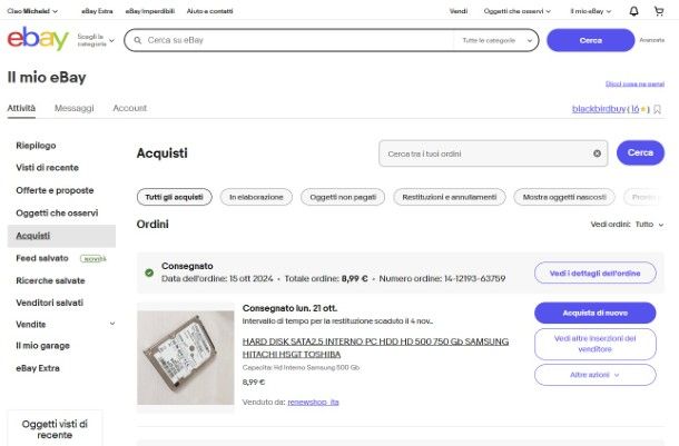 eBay acquisti