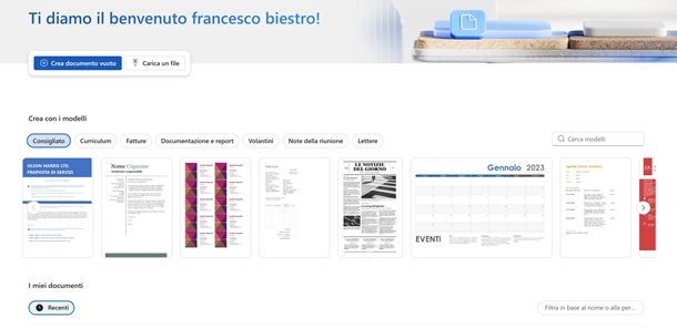 word online caricare file