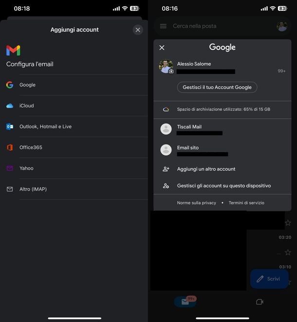 Configurare account email Gmail
