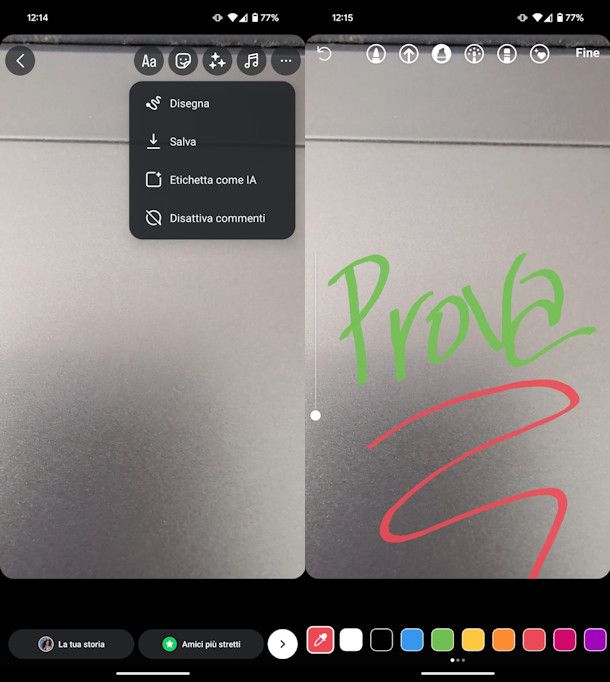 Disegnare sulle storie