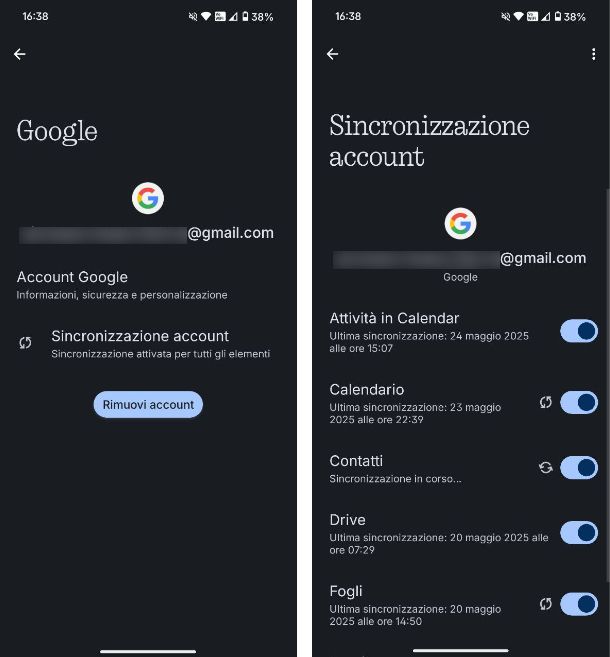Come sincronizzare rubrica Android con Gmail