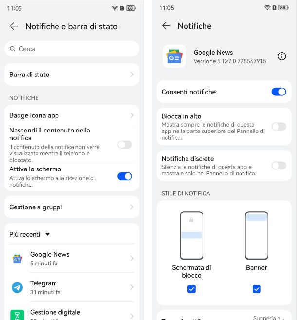 Come visualizzare notifiche su blocco schermo Huawei
